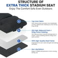 thumbnail image 4 of ABORON Stadium Seats 2 Pack with Back Support - 25" Extra Wide Padded Bleacher Chair, 6 Reclining Positions, Portable Stadium Seat for Bleachers with Adjustable Armrests, Fit Outdoor Sports Events, 4 of 12