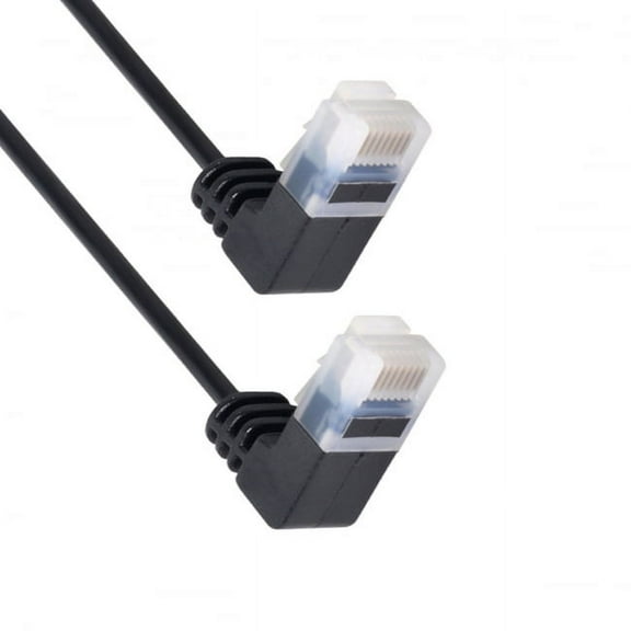 Xiwai Cable Ultra Slim Cat6 Ethernet Cable RJ45 Down Angled 25cm UTP Network Cable Patch Cord 90 Degree Cat6a Lan for Laptop Router TV BOX
