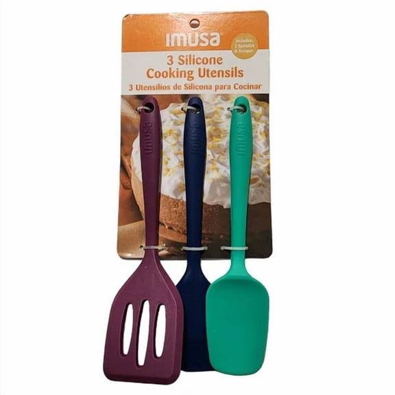Imusa Set Of 3 Mini Silicone Spatulas Spoon Set