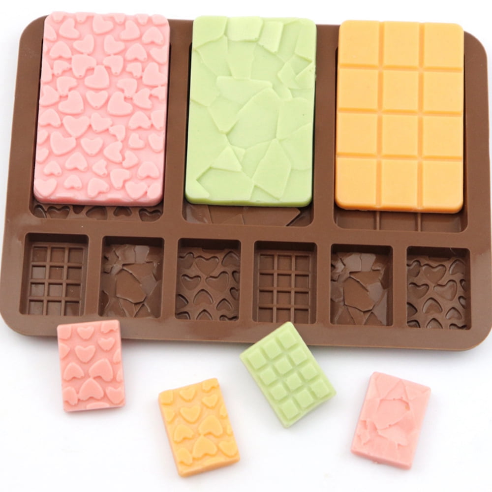 Chocolate Bar Molds Silicone Square Chocolate Molds 2 Pack Candy Molds  Engery Bar Silicone Molds for Chocolate Candy Bars (Square-2ps)