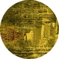 thumbnail image 1 of Ahgly Company Indoor Round Oriental Yellow Industrial Area Rugs, 5' Round, 1 of 4