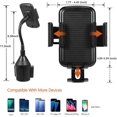 thumbnail image 5 of Luxmo Car Cup Holder, Cell Phone Car Mount with 360°Rotatable Cradle and Flexible Adjustable Goose-Neck Universal for Cell Phone iPhone Samsung, 5 of 7