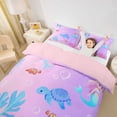 thumbnail image 2 of Erosebridal Sea Turtle Mermaid Kids Queen Duvet Cover Set, Pink Purple Cartoon Bedding, 3 Pieces, No Comforter, 2 of 5