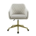 thumbnail image 5 of Linon Abram Task Chair with Adjustable Height & Swivel, 275 lb. Capacity, Off White Velvet Fabric, 5 of 11
