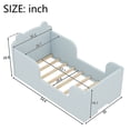 thumbnail image 3 of Aukfa Toddler Bed, Floor Bed Frame with Safely Rail and Bear Shape Headbroad for Kids Ages 2-6, Blue, 3 of 8