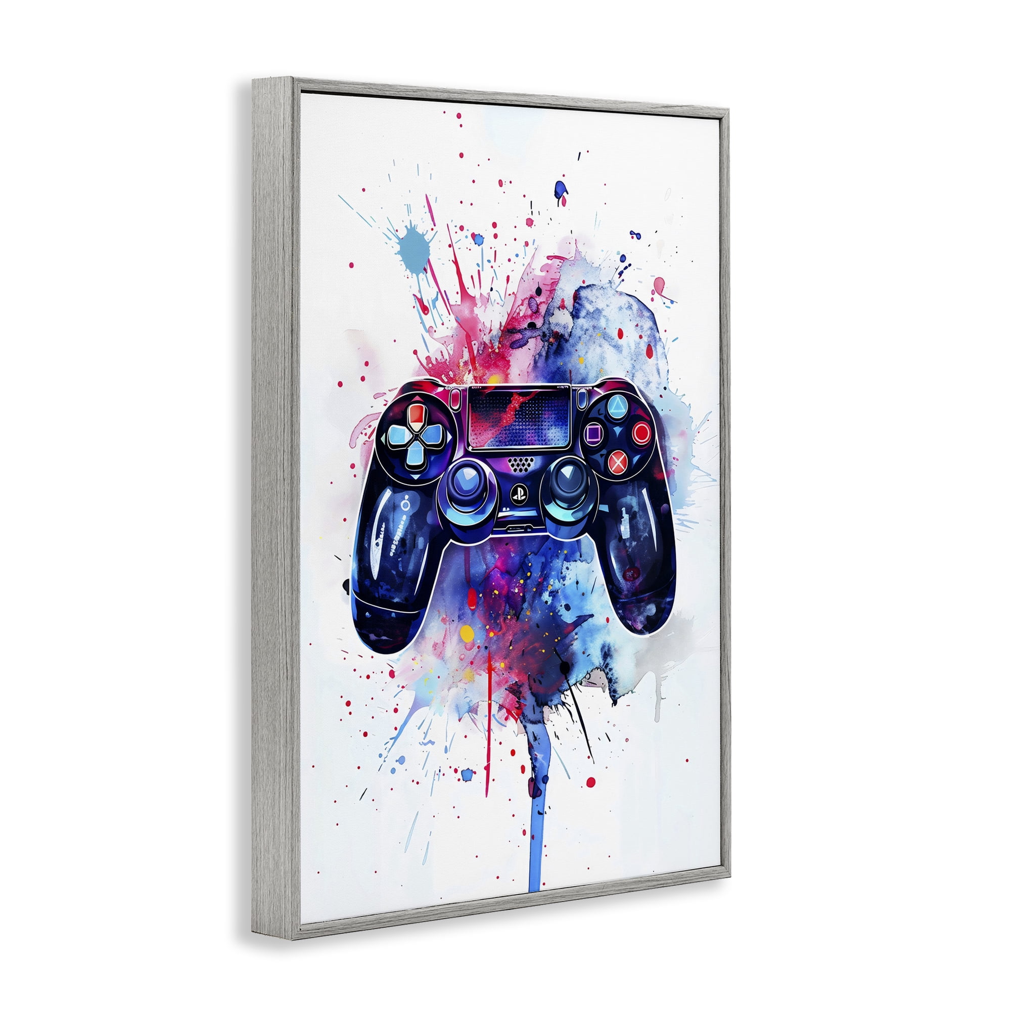 Stupell Industries Burst of Color Controller Gray Framed Giclee Art, design by Creative Studio