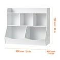 thumbnail image 3 of KFFKFF 5 Cabinets Wooden Storage Children's Cabinet Toy Storage Organizer with Bookshelf White, 3 of 9