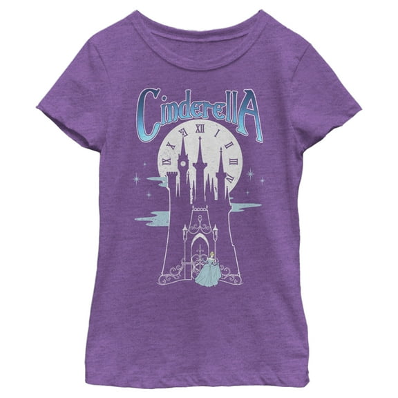 Girl's Cinderella Midnight at the Castle  Graphic Tee Purple Berry Medium