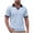 Light Blue, variant on Men's Casual Short Sleeve Cable Knit Texture Shirts Cotton Stretch Johnny Collar Tee Summer Vacation Golf Shirts