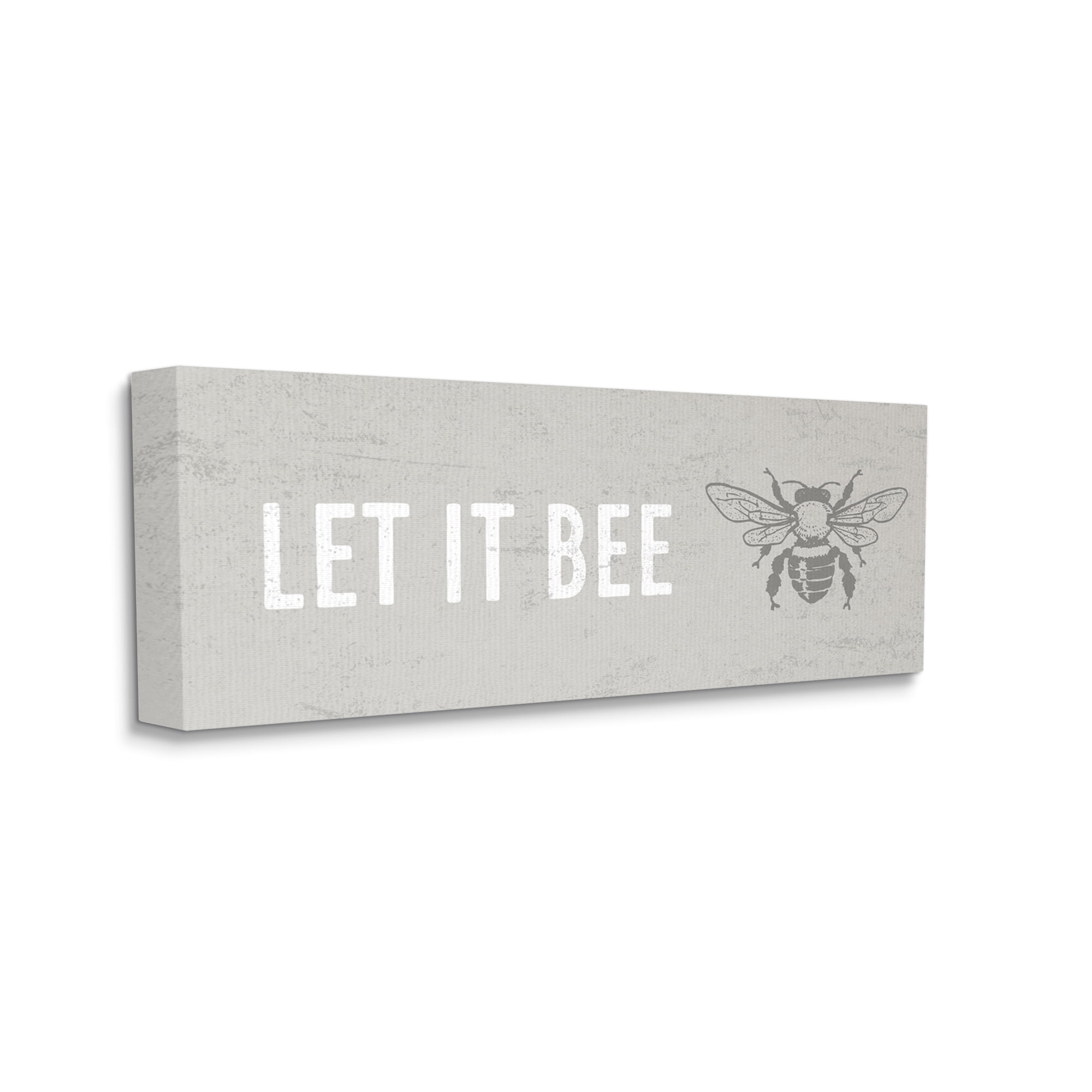 Stupell Industries Let It Bee Flying Insect Bumble Wasp Motif Graphic Art Gallery Wrapped Canvas Print Wall Art, Design by Daphne Polselli