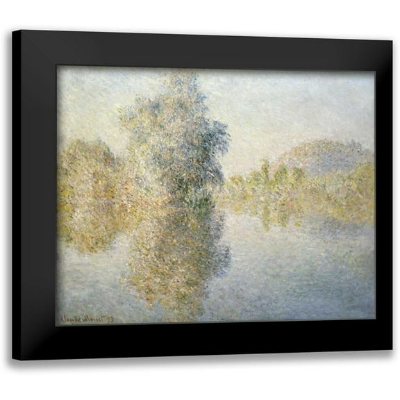 Monet, Claude 14x12 Black Modern Framed Museum Art Print Titled - Early Morning on the Seine at Giverny