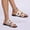 Beige, variant on Womens Square-Toe Flyknit Sunflower Strap Flat Sandals, Bright Floral Design with Breathable Knit Upper, Comfortable Cushioned Footbed for All-Day Walking