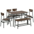 Ktaxon 6Piece Dining Room Set Modern Kitchen Table Set with 4 Chairs