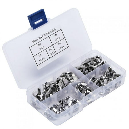 

50 Pcs Nut Nut Wing Fastener For M3 M4 M5 M6 M8