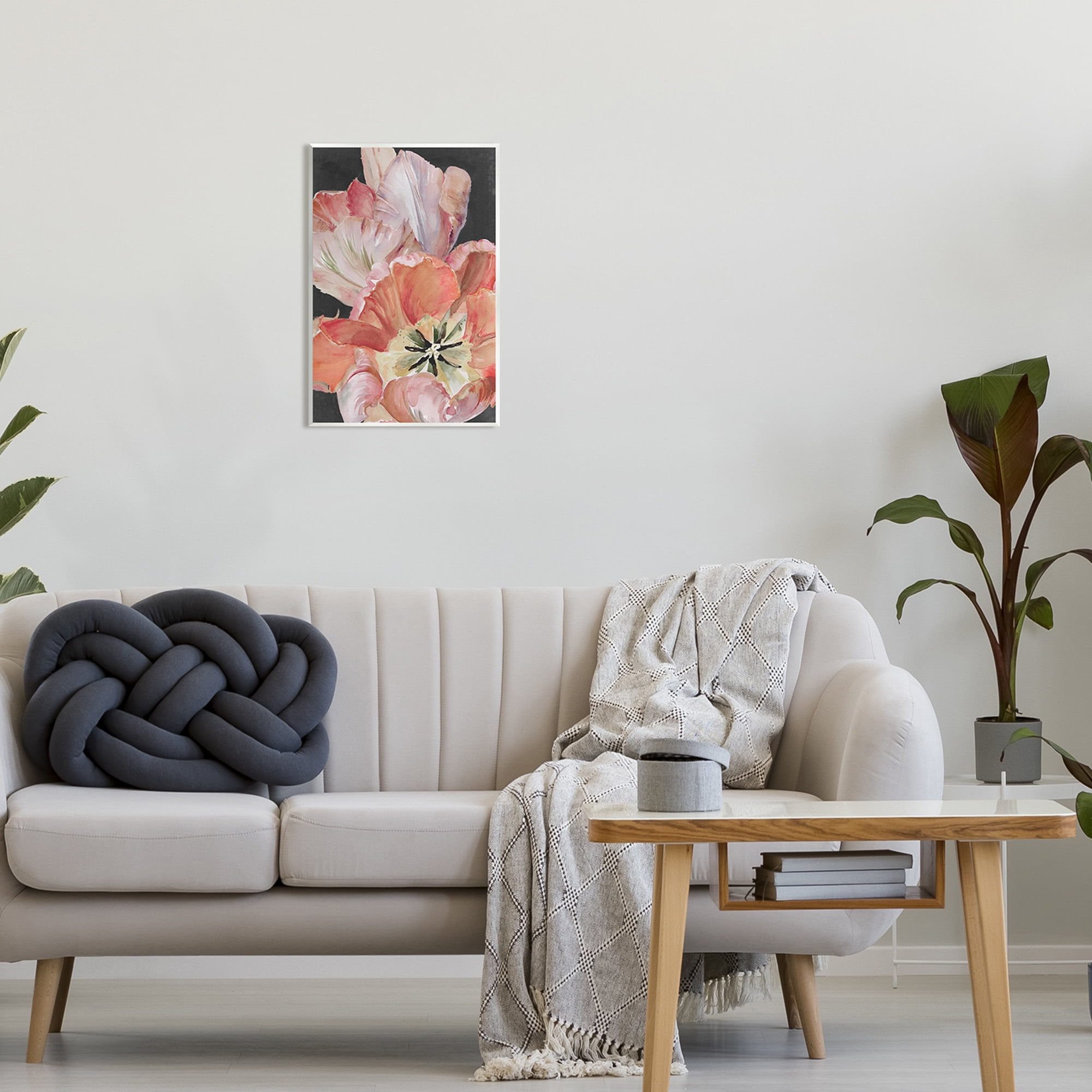 Stupell Industries Pink Hibiscus Petals Blooming Botanical & Floral Painting Unframed Art Print Wall Art