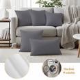 thumbnail image 5 of Grey Pure Color Outdoor Pillow Covers 20x20 Set of 2,Waterproof Patio Throw Pillowcase Protectors,Aesthetics Contemporary Luxury Square Decorative Pillow Shams Cushion Covers for Seat Bed Couch Sofa, 5 of 8