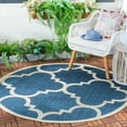 thumbnail image 2 of Safavieh Courtyard Becky Geometric Indoor/Outdoor Area Rug, Navy/Beige, 4' x 4' Round, 2 of 12