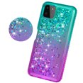 thumbnail image 3 of Compatible for Samsung Galaxy A22 5G Case, with Tempered Glass Screen Protector SOGA Diamond Liquid Quicksand Cover Cute Girl Women Phone Case - Teal / Purple, 3 of 5