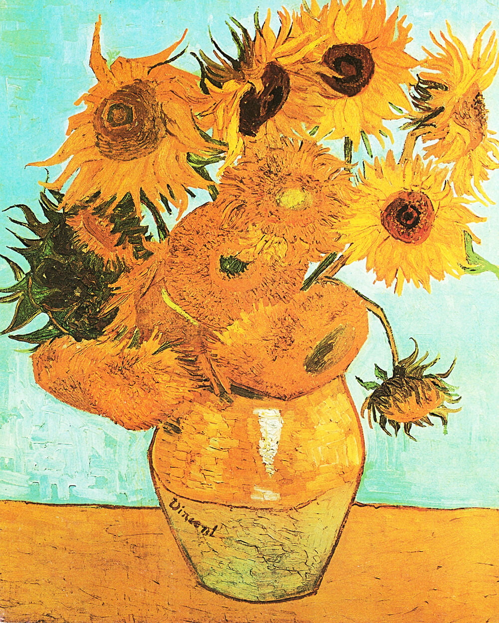 Sunflowers by Vincent Van Gogh Canvas Prints Wall Art 16" x 24" x 2 Panels 