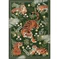 thumbnail image 3 of Beltran 3x5 Washable Tiger Area Rug – Vintage Safari Non Slip Carpet, Boho Green Print Rug for Living Room Bedroom Entryway, Easy Clean, 3 of 7