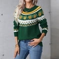 thumbnail image 2 of Halloween Womens Long Sleeve Sweater Pumpkin Pattern Long Sleeve Knit Sweater Crewneck Casual Pullover Top for Fall Pullover Sweaters for Women, 2 of 7