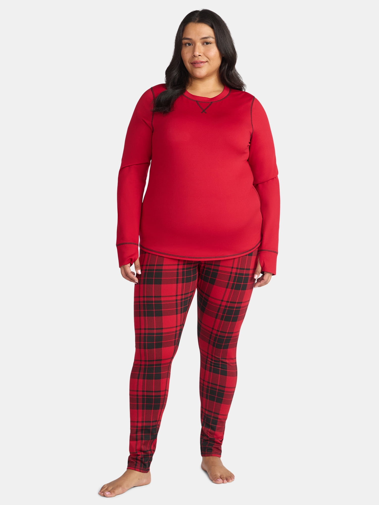ClimateRight by Cuddl Duds Women's Brushed Comfort Top and Leggings Thermal Base Layer 2-Piece Set, Sizes XS-XXL