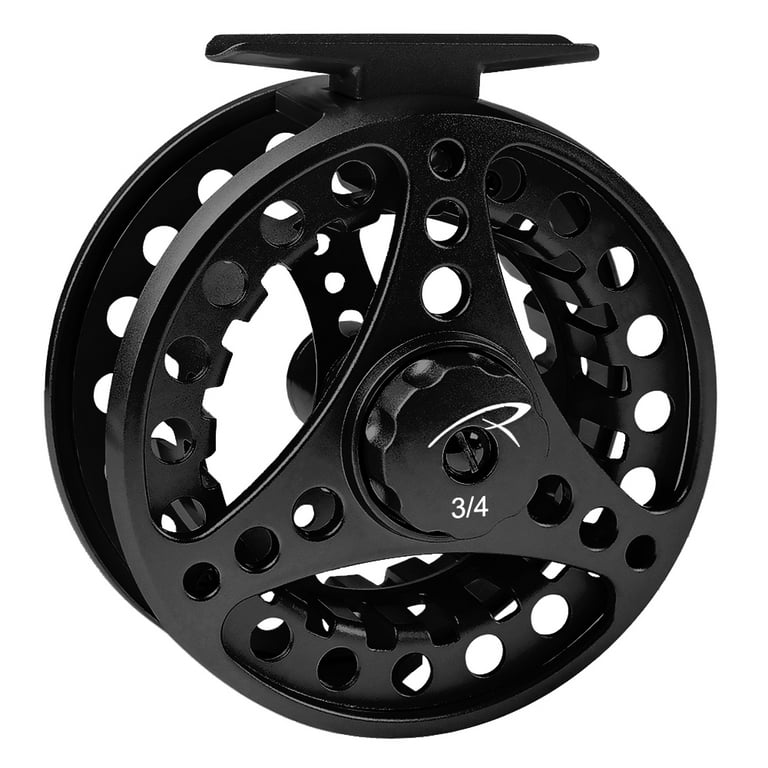 Proberos Full Metal Fly Fishing Reel Aluminum Alloy Body Reel with Machined 3/4 5/6 7/8 Fishing Fly Reel, Size: 3-4, Black
