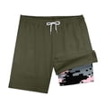 thumbnail image 3 of sususu Boys Swim Trunks with Compression Liner Drawstring Kids Swim Shorts with Boxer Brief Print Boy Bathing Suit Dark Gray 7-8 Years, 3 of 5