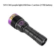 thumbnail image 4 of Sonducket Luz ultravioleta Pequeña ligereza Conveniente Linterna Antorcha Iluminación Usable Camping Senderismo Detector Lámpara Estufas de camping Negro SV51/365 USB+batería Sonducket OD029604-02, 4 of 6