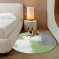 thumbnail image 2 of Round Rugs 3Ft, Sage Green Gray Round Area Rug Washable Indoor Throw Carpet, Modern Oil Painting Abstract Geometric Small Non Slip Circle Rug for Bedroom Living Room Home Decor Aesthetic, 2 of 8