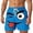 Light Blue, variant on Men's Funny Cartoon Face Print Shorts, 3D Funny Expression Casual Summer Pants with Elastic Waist,Purple,L