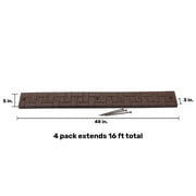 GroundSmart Curb Landscape Edging, 4 Brown Rubber Garden Edging Border, 4 pack