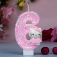 thumbnail image 4 of Handmade Paraffin Wax Number 0-9 Birthday Cake Decor Candles, Pink Kids' Room Decor Cat Candle, 4 of 9