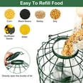 thumbnail image 3 of Moclever Squirrel Proof Bird Feeder, Outdoor Hanging Wild Bird Feeder with Metal Chew Proof 4 Ports for Small Songbirds, Green, 3 of 11