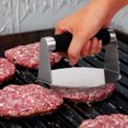 thumbnail image 1 of PTOOTP Flat Burger Press Portable Stainless Steel Grill Cleaning Cooking 1 Set, 1 of 8
