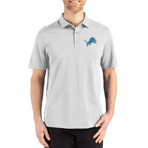 Men's Cutter & Buck Gray Detroit Lions Big & Tall Advantage Refresh Epic Confidence Recycled Tri-Blend Pique Polo