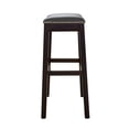 thumbnail image 3 of Julian 30in. H Bar-Height Wood Barstool with Gray Faux-Leather Seat, 3 of 5