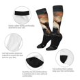 thumbnail image 4 of Picia Women Crew Soft Moisture-wicking Socks Urban Bear With Headphones Pattern Design Cotton Socks, One Size fit All, 4 of 9