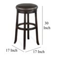 thumbnail image 5 of Benjara Elon Swivel Barstool Set of 2, Black Faux Leather Cushioned, 30 Inch, 5 of 5