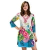 Cotton Floral Embroidered Vintage Petite Tunic Coverup Beachwear