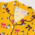 thumbnail image 5 of Bobifish Toddler Girls Sleep Sets Halloween Print Lapel Button Down Short Sleeve Tops&Shorts PJS Children Girls Home Clothes, 5 of 9