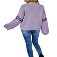 thumbnail image 2 of Chandail pour Femmes Manches Longues Col Tricoté Cœur Ample Fête de Rue Chemise Décontractée Rose TG, 2 of 5