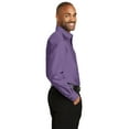 thumbnail image 3 of Red House Adult Male Men Plain Long Sleeves Shirt Purple Dusk 3X-Large, 3 of 6