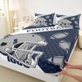 thumbnail image 3 of Manfei Football Game Lovers Twin Sheet Sets,Rugby Sport Twin Fitted Sheet,Gray Deepblue White Flat Sheet For Boys Teens,Ultra Soft Home Decor,3 Pieces, 3 of 7