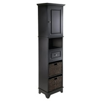 Contemporary Home Living 70.75" Black Contemporary Cabinet with Baskets