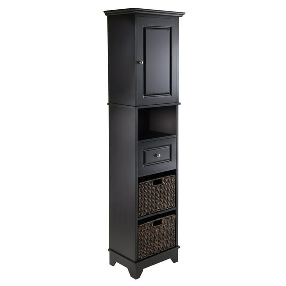 Winsome Wyatt 70" Storage Cabinet with 3-Shelves Black (20618)