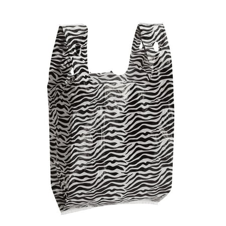 Zebra Print Plastic T Shirt Bags Case Of 1 000