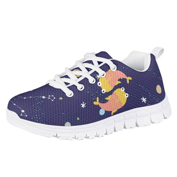 Pzuqiu Pisces Print Shoes for Girls Size 11.5 Lightweight Running Shoes Breathable Kids Sneakers Lightweight Athletic Shoes