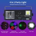 thumbnail image 2 of Party Light, 4 in 1 Mixed Effect, Voice Activated RGBW GOBO Pattern Beam Strobe Light, Dual Control via Remote Control and DMX, Ambience Light for Stage Party Wedding Birthday Christmas, 2 of 7