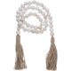 thumbnail image 1 of Guirnalda rústica de cuentas de madera con borlas, cuentas de madera natural, cadena de borlas de yute retro, decoración de granja hecha a mano para pared, puerta y ventana, 1 of 8
